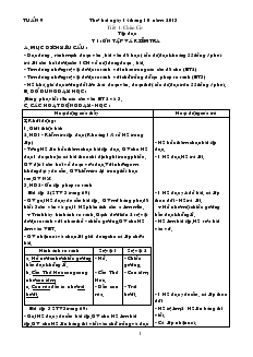 Giáo án lớp 3 (chuẩn kiến thức kỹ năng) - Tuần 9