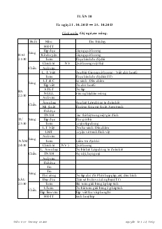 Giáo án lớp 3 - Học kỳ I năm 2013 - Tuần 10