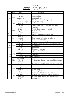 Giáo án lớp 3 - Học kỳ I năm 2013 - Tuần 11