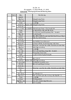 Giáo án lớp 3 - Học kỳ I năm 2013 - Tuần 12