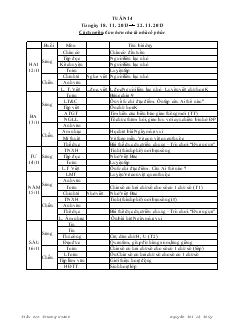 Giáo án lớp 3 - Học kỳ I năm 2013 - Tuần 14