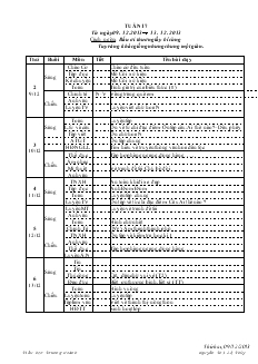 Giáo án lớp 3 - Học kỳ I năm 2013 - Tuần 17