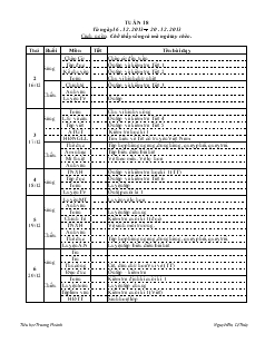 Giáo án lớp 3 - Học kỳ I năm 2013 - Tuần 18