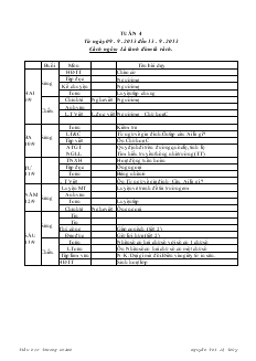 Giáo án lớp 3 - Học kỳ I năm 2013 - Tuần 4