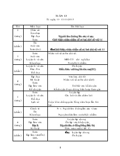 Giáo án lớp 3 - Tuần 13 (từ ngày 11 – 15/11/2013)