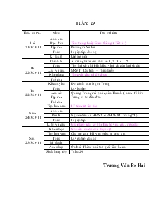 Giáo án lớp 4 - Tuần 29 năm 2011