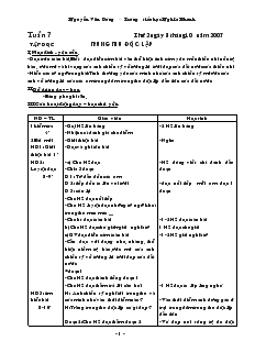 Giáo án lớp 4 - Tuần 7 năm 2007 - Trường tiểu học Nghĩa Khánh