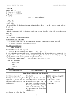 Giáo án lớp 6 môn Toán - Học kỳ II - Trường THCS Thái Hòa