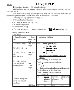 Giáo án môn Đại số 10 (cơ bản) - Tiết 32: Luyện tập