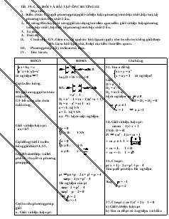 Giáo án môn Đại số 10 (cơ bản) - Tiết 39: Câu hỏi và bài tập ôn chương III