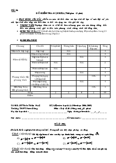 Giáo án môn Đại số 10 (cơ bản) - Tiết 42: Đề kiểm tra học kì 1