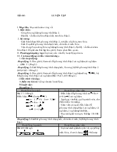 Giáo án môn Đại số 10 (cơ bản) - Tiết 60: Luyện tập