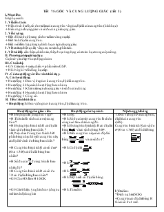 Giáo án môn Đại số 10 (cơ bản) - Tiết 75: Góc và cung lượng giác (tiết 1)