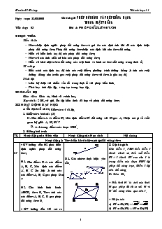 Giáo án môn Hình học 11 - Tiết dạy: 03 - Bài 4: Phép đối xứng tâm