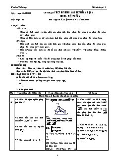 Giáo án môn Hình học 11 - Tiết dạy: 05 - Bài dạy: Bài tập phép dời hình