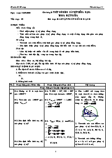 Giáo án môn Hình học 11 - Tiết dạy: 09 - Bài dạy: Bài tập phép đồng dạng