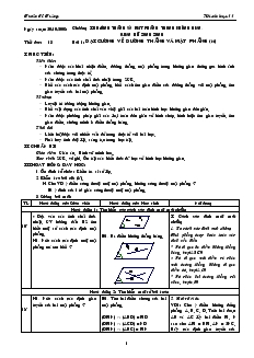 Giáo án môn Hình học 11 - Tiết dạy: 13 - Bài 1: Đại cương về đường thẳng và mặt phẳng (tiếp)