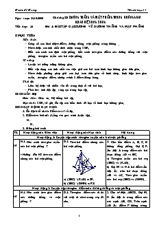 Giáo án môn Hình học 11 - Tiết dạy: 14 - Bài 1: Bài tập đại cương về đường thẳng và mặt phẳng