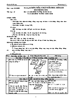 Giáo án môn Hình học 11 - Tiết dạy: 15 - Bài 2: Hai đường thẳng chéo nhau và hai đường thẳng song song