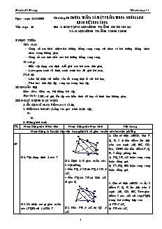 Giáo án môn Hình học 11 - Tiết dạy: 16 - Bài 2: Bài tập hai đường thẳng chéo nhau và hai đường thẳng song song