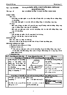 Giáo án môn Hình học 11 - Tiết dạy: 17 - Bài 3: Đường thẳng và mặt phẳng song song