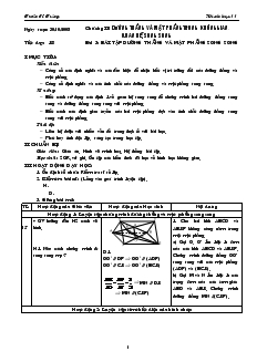 Giáo án môn Hình học 11 - Tiết dạy: 18 - Bài 3: Bài tập đường thẳng và mặt phẳng song song