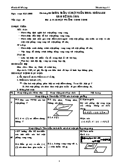 Giáo án môn Hình học 11 - Tiết dạy: 19 - Bài 4: Hai mặt phẳng song song