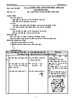 Giáo án môn Hình học 11 - Tiết dạy: 21 - Bài 4: Bài tập hai mặt phẳng song song