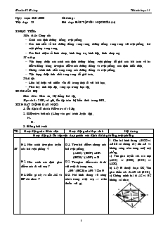 Giáo án môn Hình học 11 - Tiết dạy: 23 - Bài dạy: Bài tập ôn học kì 1 (tiếp)