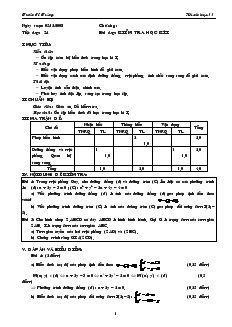 Giáo án môn Hình học 11 - Tiết dạy: 24 - Bài dạy: Kiểm tra học kì I