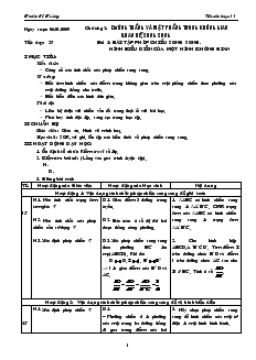 Giáo án môn Hình học 11 - Tiết dạy: 27 - Bài 5: Bài tập phép chiếu song song - Hình biểu diễn của một hình không gian