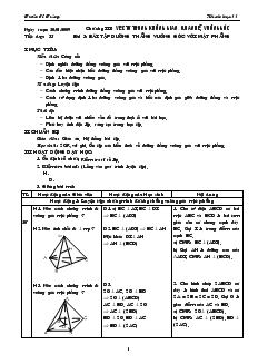 Giáo án môn Hình học 11 - Tiết dạy: 35 - Bài 3: Bài tập đường thẳng vuông góc với mặt phẳng