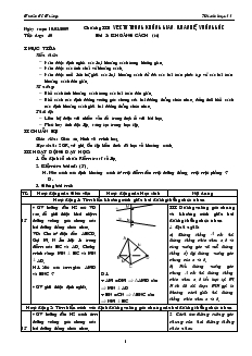 Giáo án môn Hình học 11 - Tiết dạy: 40 - Bài 5: Khoảng cách (tiêp)