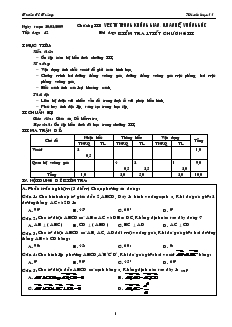 Giáo án môn Hình học 11 - Tiết dạy: 42 - Bài dạy: Kiểm tra 1 tiết chương III