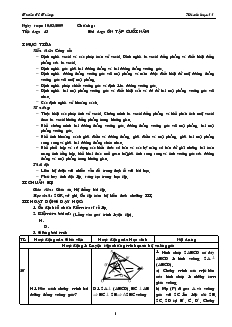 Giáo án môn Hình học 11 - Tiết dạy: 43 - Bài dạy: Ôn tập cuối năm