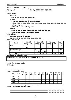 Giáo án môn Hình học 11 - Tiết dạy: 44 - Bài dạy: Kiểm tra học kì 2