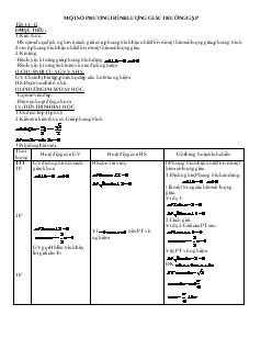 Giáo án môn Hình học 11 - Tiết:11, 12: Một số phương trình lượng giác thường gặp