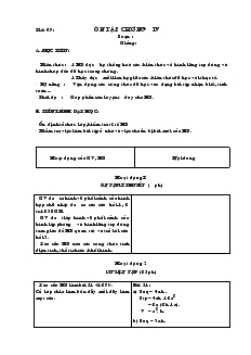 Giáo án môn Hình học 8 (chuẩn) - Tiết 67: Ôn tập chương IV