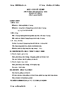 Giáo án môn Toán học 11 - Bài 3: Cấp số cộng - Tiết 41: Theo phân phối chương trình