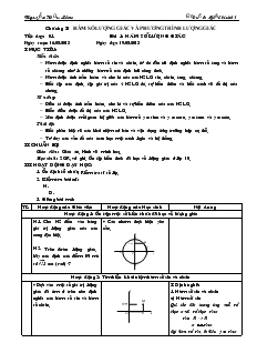 Giáo án Môn Toán học 11 (chuẩn kiến thức) - Bài 1: Hàm số lượng giác