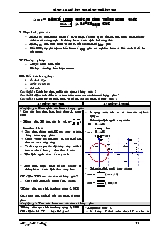 Giáo án môn Toán học 11 - Chương I: Hàm số lượng giác - Phương trình lượng giác