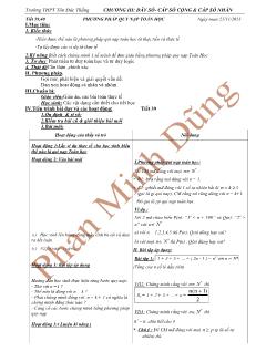 Giáo án môn Toán học 11 - Chương III: Dãy số, cấp số cộng và cấp số nhân - Trường THPT Tôn Đức Thắng