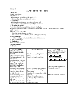 Giáo án môn Toán học 11 học kỳ I - Tiết 26, 27 - Bài 3: Nhị thức Niu tơn