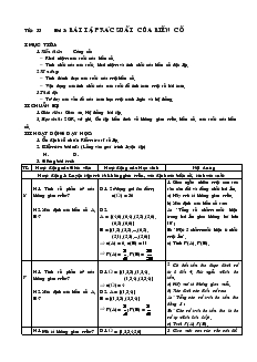 Giáo án môn Toán học 11 học kỳ I - Tiết 33 - Bài 5: Bài tập xác suất của biến cố