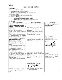 Giáo án môn Toán học 11 học kỳ I - Tiết 42 - Bài 3: Cấp số cộng