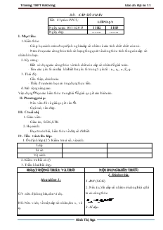 Giáo án môn Toán học 11 - Tiết 43 - Bài: Cấp số nhân