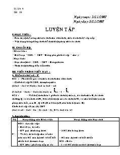 Giáo án môn Toán học 8 - Tiết 18: Luyện tập