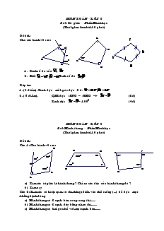 Giáo án Môn Toán lớp 8 (câu hỏi kiểm tra phần Hình học)