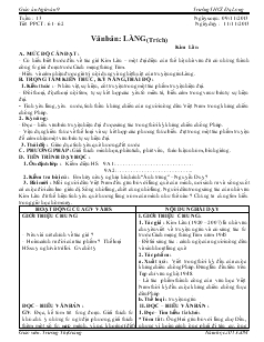 Giáo án Ngữ văn 9 - Tuần 13 năm 2013 - Trường THCS Đạ Long