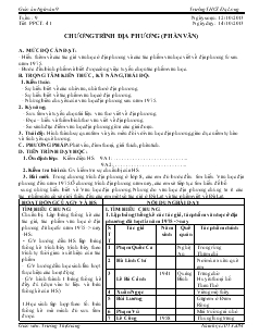 Giáo án Ngữ văn 9 - Tuần 9 - Tiết 41 đến tiết 45 năm 2013 - Trường THCS Đạ Long